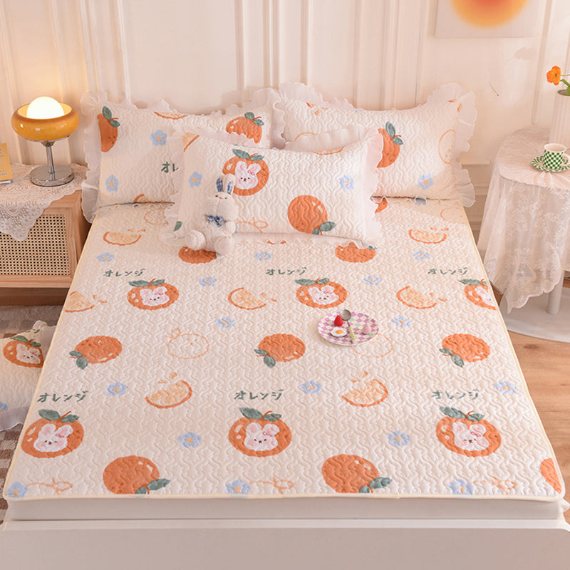 Quilted Bed Sheet Cotton Cartoon Decoration Soft Breathable Bed Sheet Set