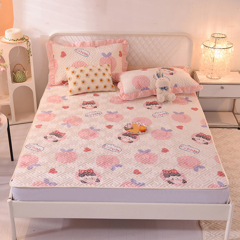 Quilted Bed Sheet Cotton Cartoon Decoration Soft Breathable Bed Sheet Set