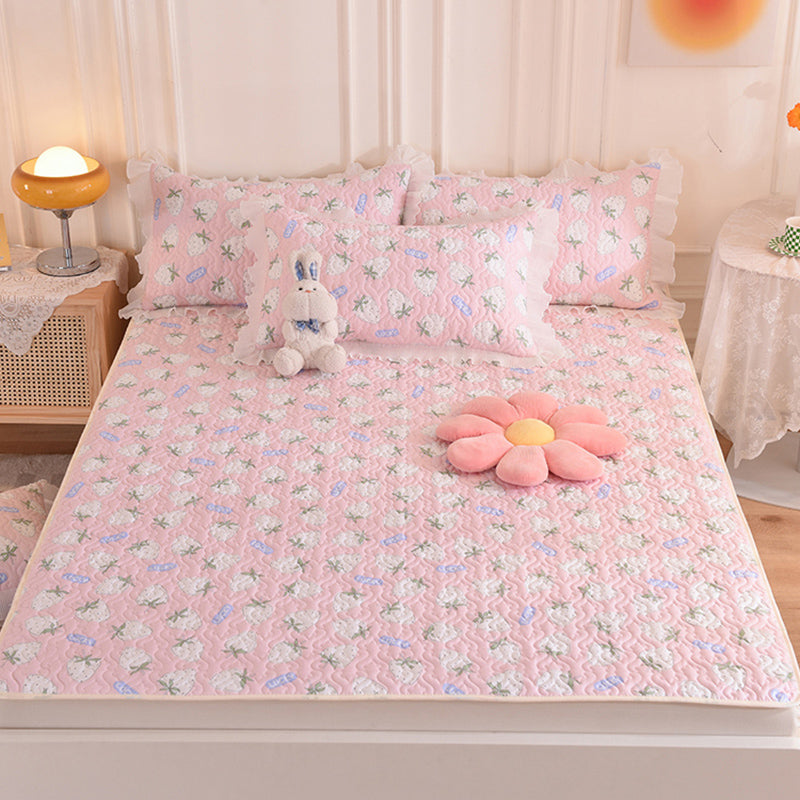 Quilted Bed Sheet Cotton Cartoon Decoration Soft Breathable Bed Sheet Set