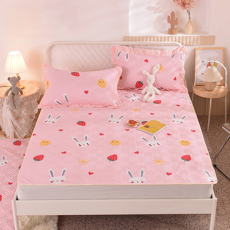 Quilted Bed Sheet Cotton Cartoon Decoration Soft Breathable Bed Sheet Set