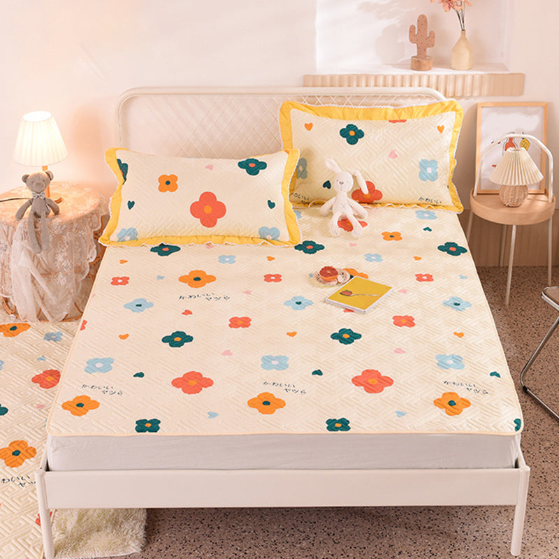 Quilted Bed Sheet Cotton Cartoon Decoration Soft Breathable Bed Sheet Set