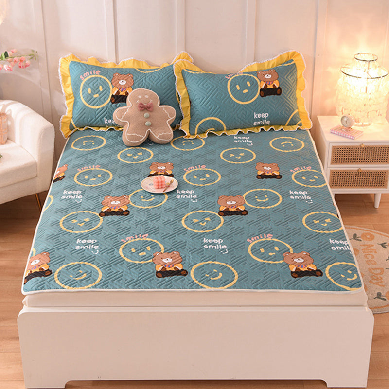 Quilted Bed Sheet Cotton Cartoon Decoration Soft Breathable Bed Sheet Set