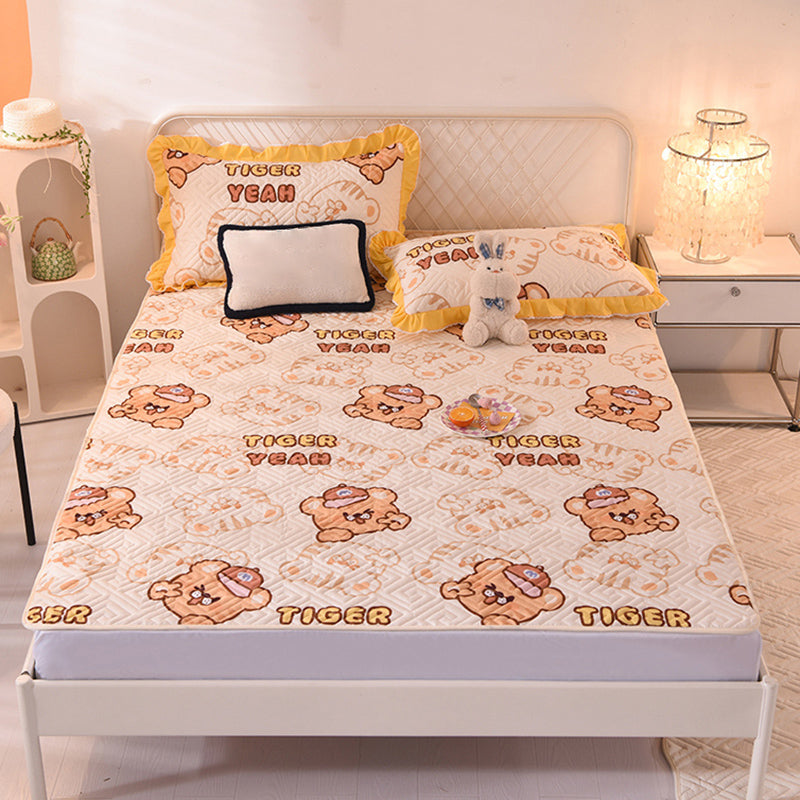 Quilted Bed Sheet Cotton Cartoon Decoration Soft Breathable Bed Sheet Set