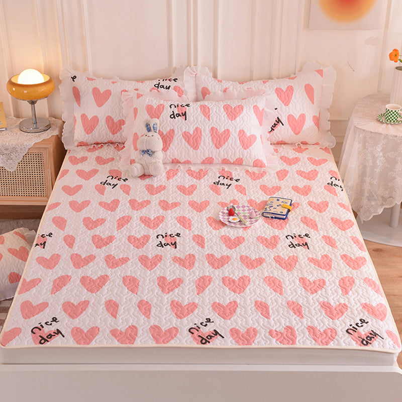 Quilted Bed Sheet Cotton Cartoon Decoration Soft Breathable Bed Sheet Set