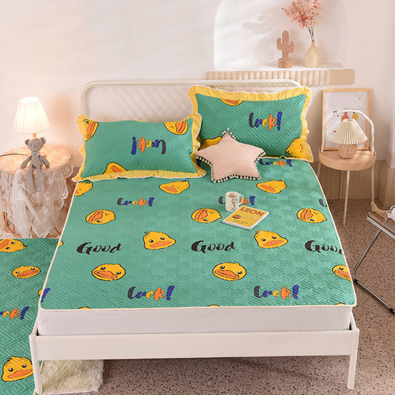 Quilted Bed Sheet Cotton Cartoon Decoration Soft Breathable Bed Sheet Set