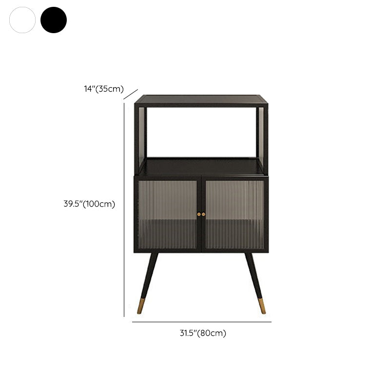 Contemporary  Curio Cabinet Metal Glass Doors Display Stand for Dining Room