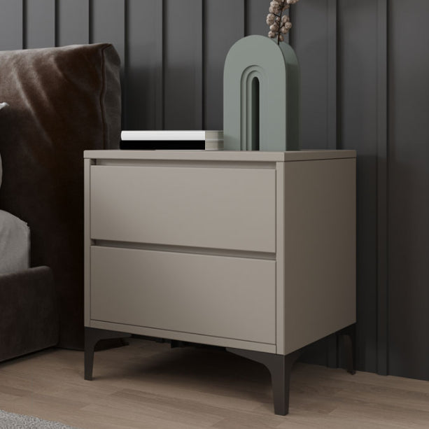 Contemporary Accent Table Nightstand Storage Night Table with 2 Drawers for Home