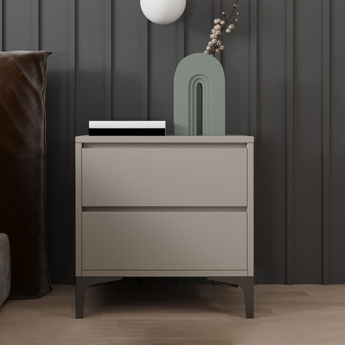 Contemporary Accent Table Nightstand Storage Night Table with 2 Drawers for Home