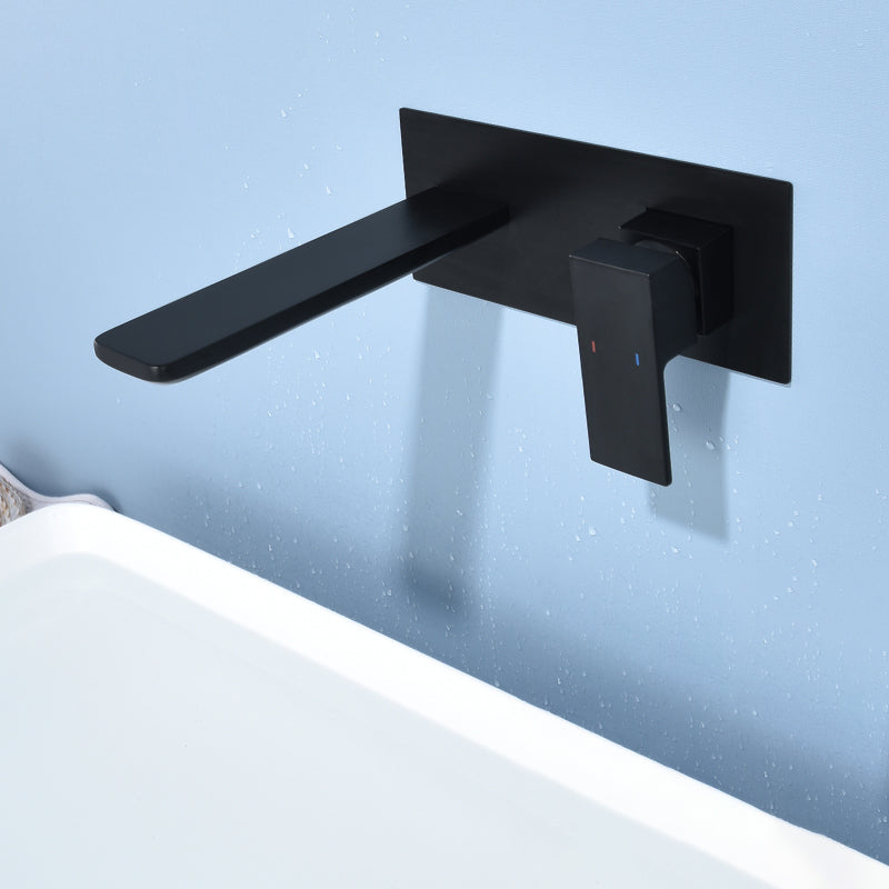 Modern Bathroom Faucet Solid Color Single Handle Wall Mounted Bathroom Faucet