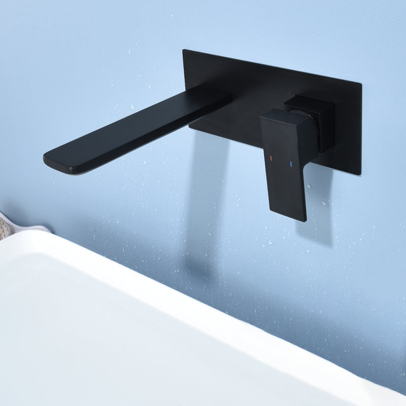 Modern Bathroom Faucet Solid Color Single Handle Wall Mounted Bathroom Faucet