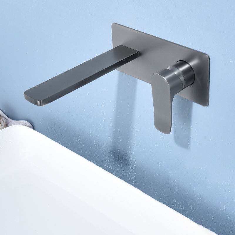 Modern Bathroom Faucet Solid Color Single Handle Wall Mounted Bathroom Faucet