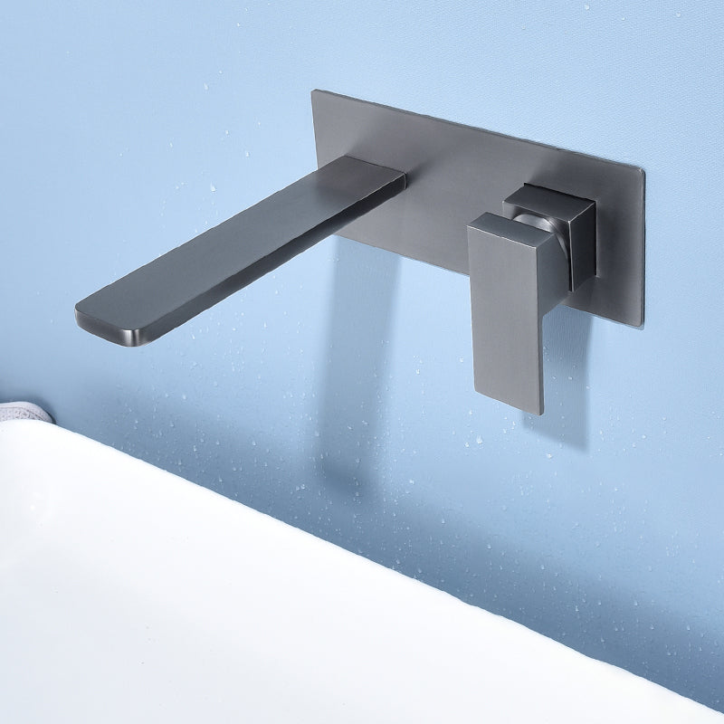 Modern Bathroom Faucet Solid Color Single Handle Wall Mounted Bathroom Faucet