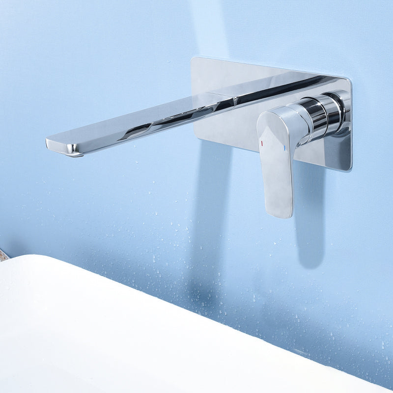 Modern Bathroom Faucet Solid Color Single Handle Wall Mounted Bathroom Faucet