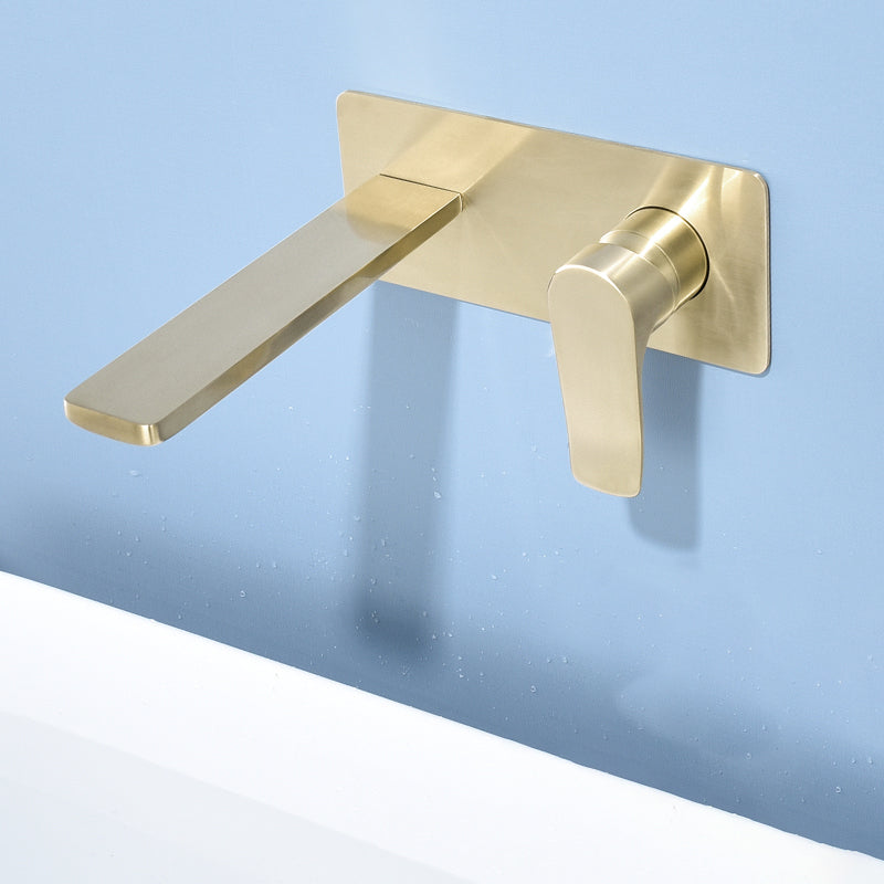 Modern Bathroom Faucet Solid Color Single Handle Wall Mounted Bathroom Faucet