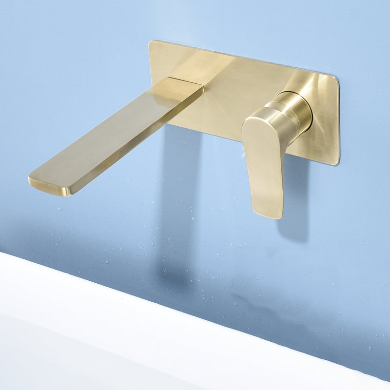 Modern Bathroom Faucet Solid Color Single Handle Wall Mounted Bathroom Faucet