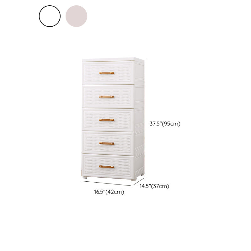 Scandinavian Kids Dresser Set Plastic Vertical Kids Furniture with Drawers for Bedroom