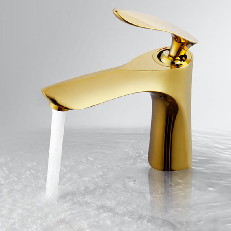 Modern Brass Bathroom Sink Faucet Lever Handles Sink Faucet with 1 Hole