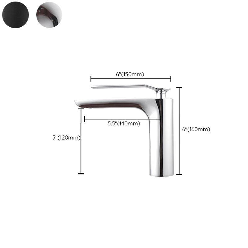 Modern Brass Bathroom Sink Faucet Lever Handles Sink Faucet with 1 Hole