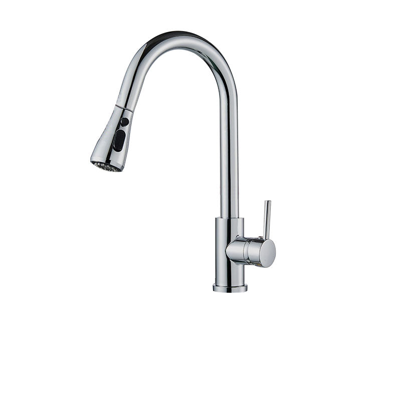 Contemporary Gooseneck Faucet One Handle Kitchen Faucet High Arch Water Filler