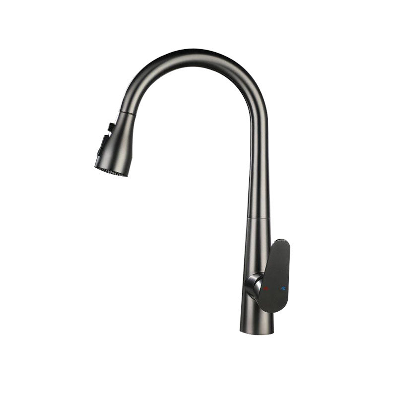 Contemporary Gooseneck Faucet One Handle Kitchen Faucet High Arch Water Filler