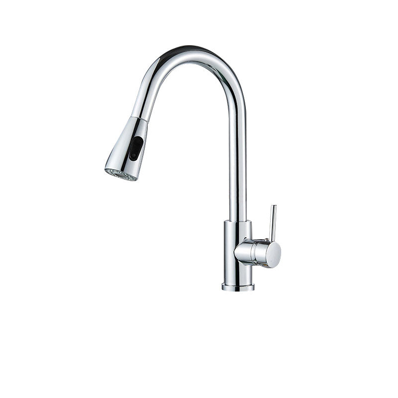 Contemporary Gooseneck Faucet One Handle Kitchen Faucet High Arch Water Filler