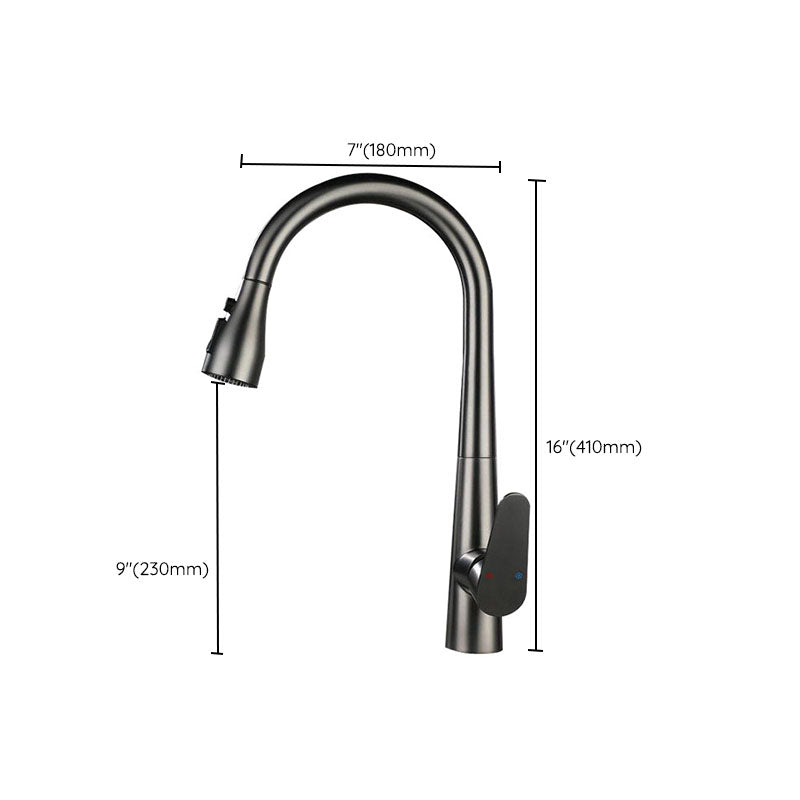 Contemporary Gooseneck Faucet One Handle Kitchen Faucet High Arch Water Filler