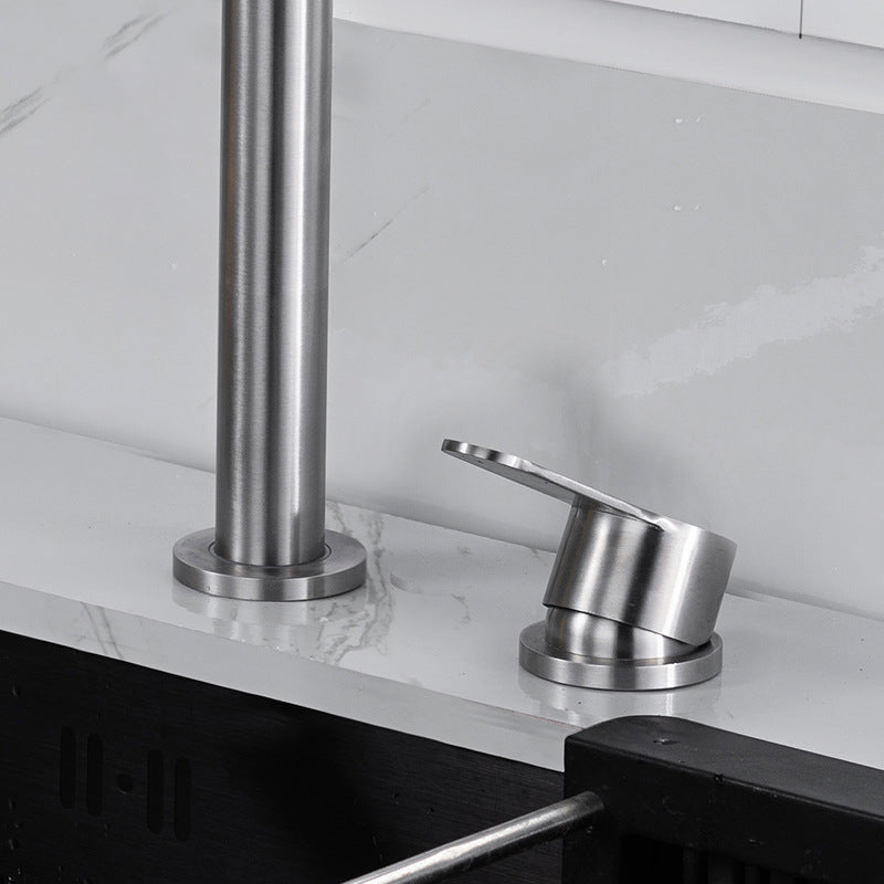 Modern Stainless Steel Kitchen Faucet with Single Handle Lead Free Faucet