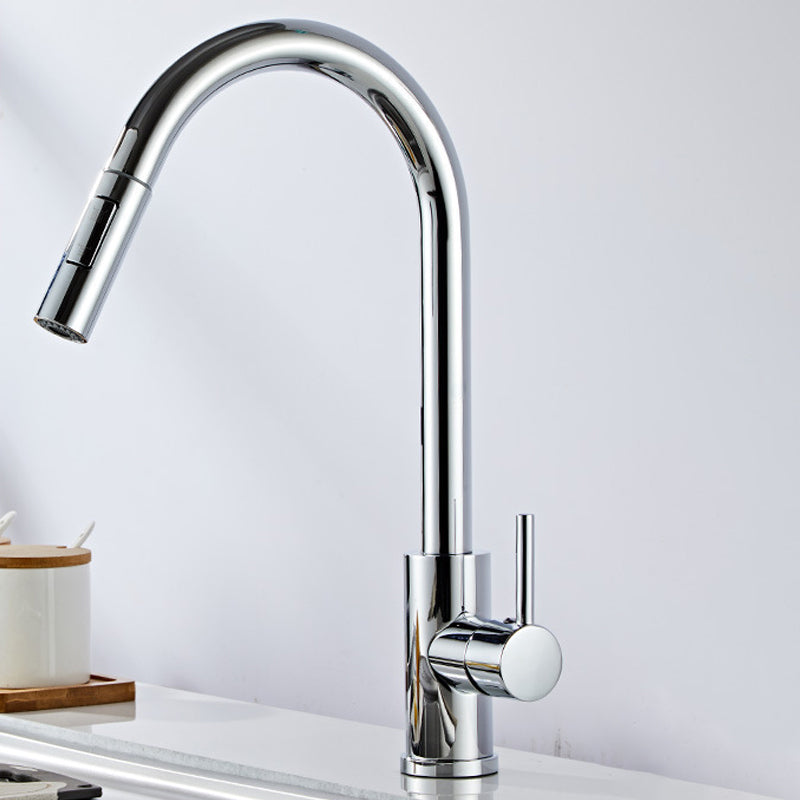 Modern Bridge Faucet Stainless Steel Pull down Sprayer with Supply Lines Kitchen Faucet