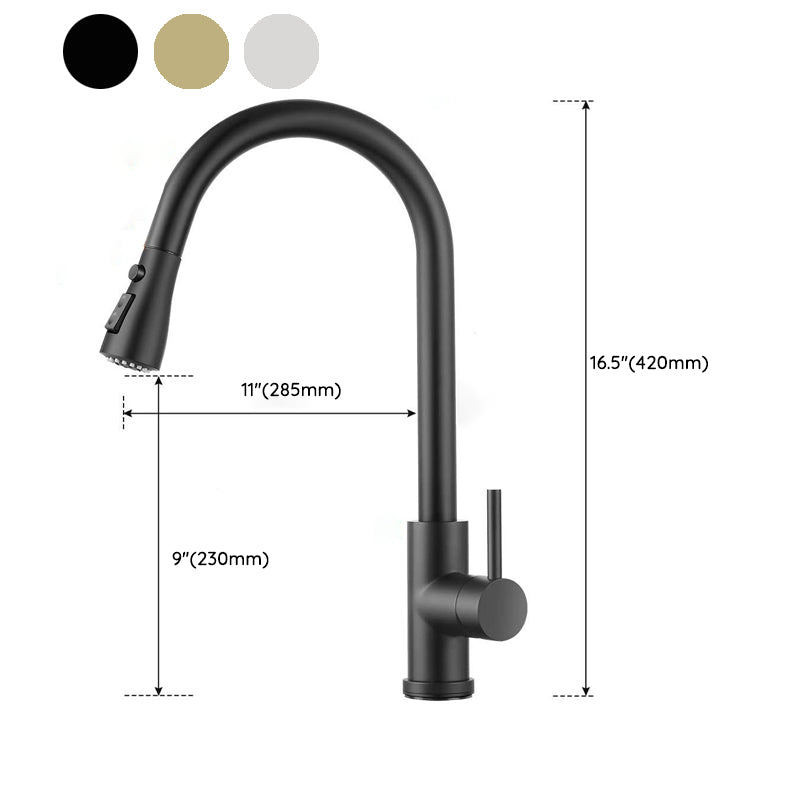 Modern Kitchen Sink Faucet Swivel Spout High Arch Touch Sensor with Pull down Sprayer