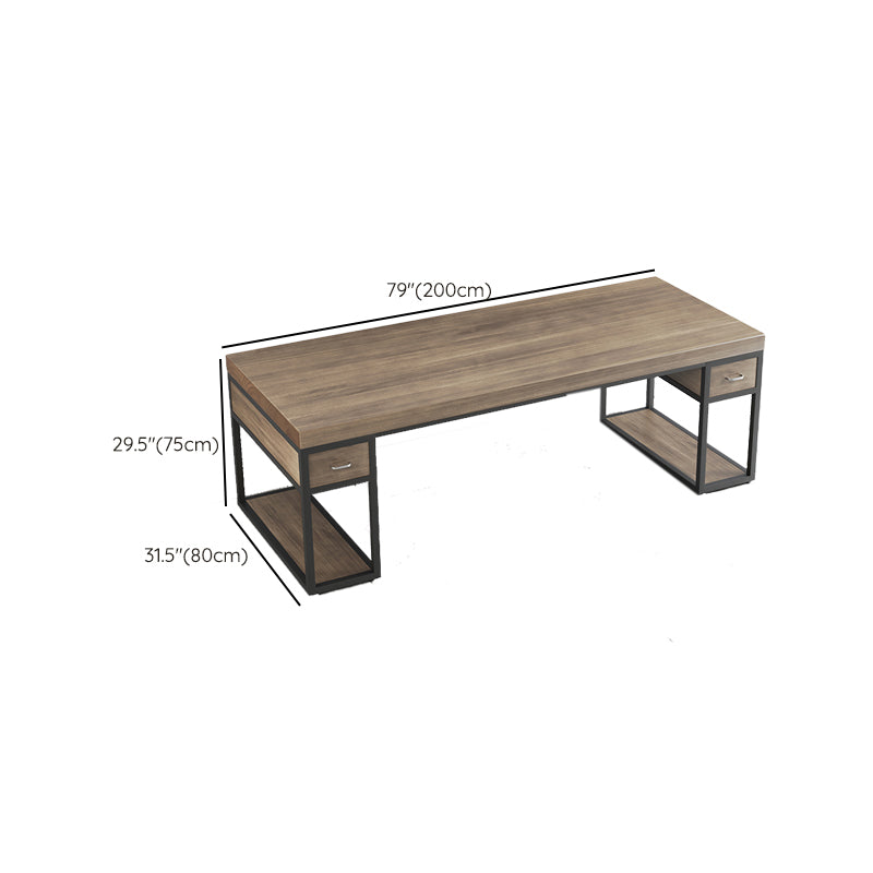 Solid Wood Rectangular Gaming Desk Modern 29.32-inch Tall Computer Desk