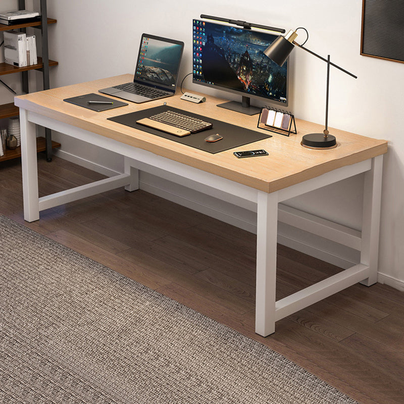 Wooden Rectangular Computer Desk Modern 29.13" Tall Gaming Desk with Steel Legs