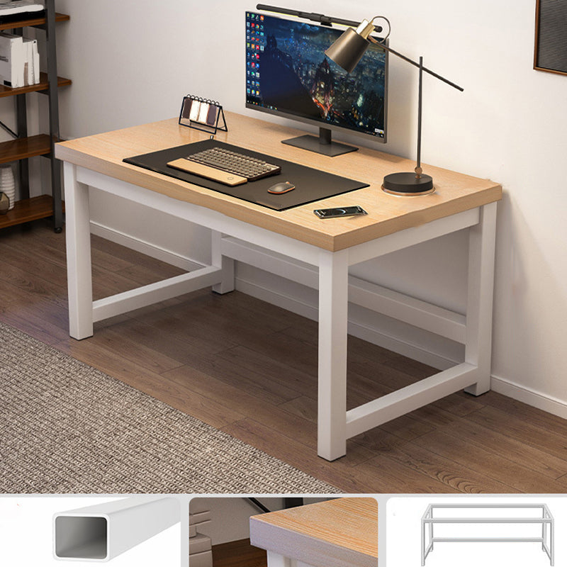 Wooden Rectangular Computer Desk Modern 29.13" Tall Gaming Desk with Steel Legs