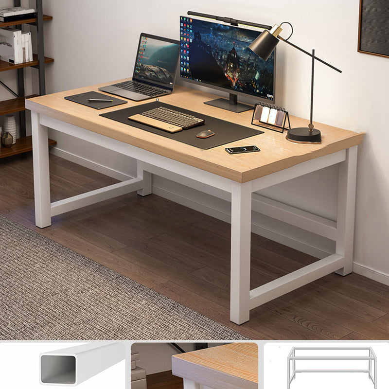 Wooden Rectangular Computer Desk Modern 29.13" Tall Gaming Desk with Steel Legs