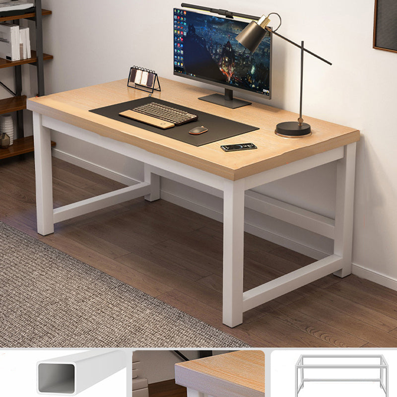 Wooden Rectangular Computer Desk Modern 29.13" Tall Gaming Desk with Steel Legs