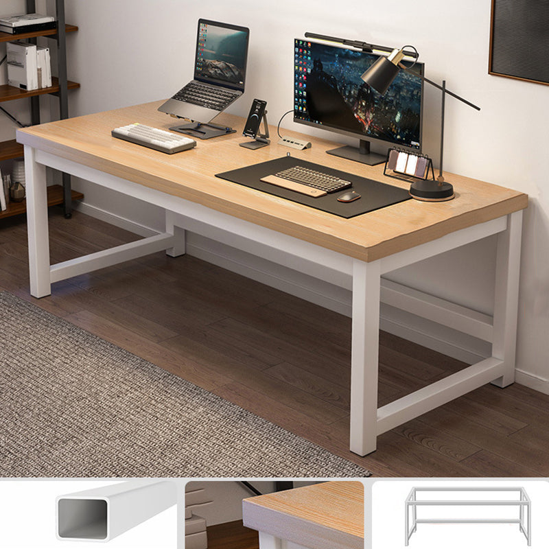 Wooden Rectangular Computer Desk Modern 29.13" Tall Gaming Desk with Steel Legs