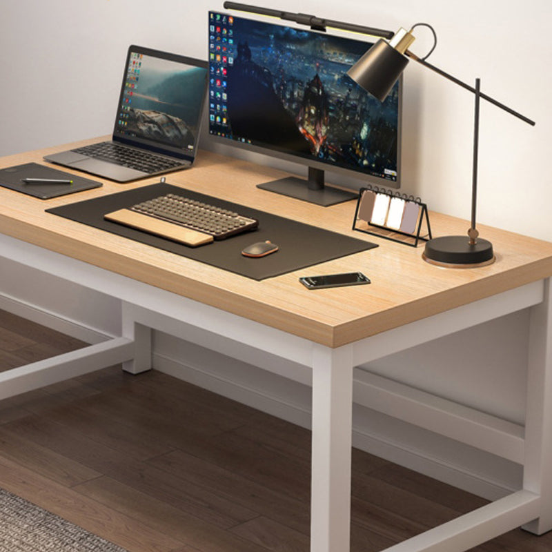 Wooden Rectangular Computer Desk Modern 29.13" Tall Gaming Desk with Steel Legs