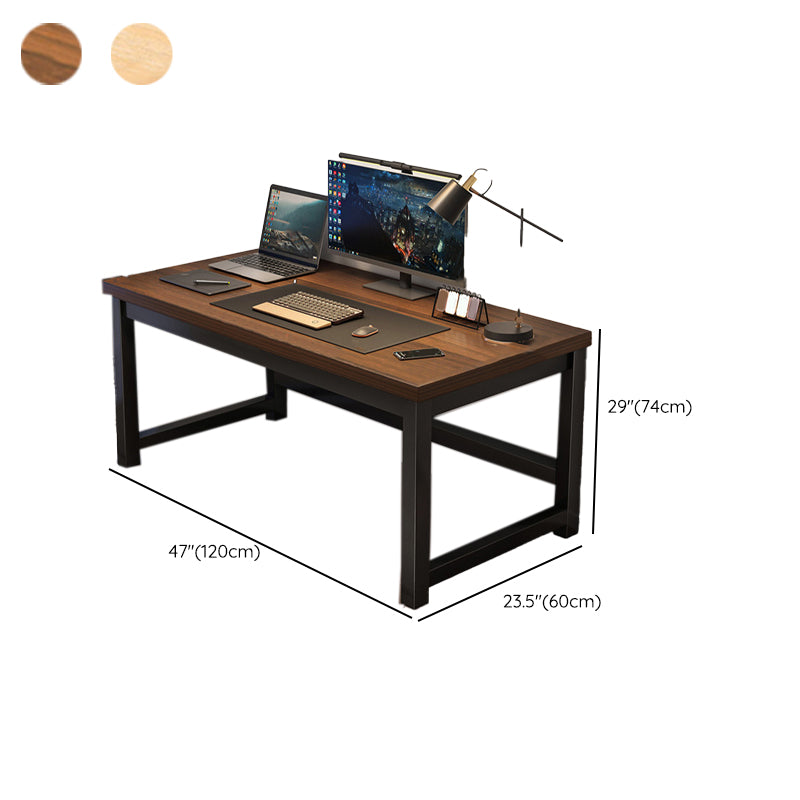 Wooden Rectangular Computer Desk Modern 29.13" Tall Gaming Desk with Steel Legs