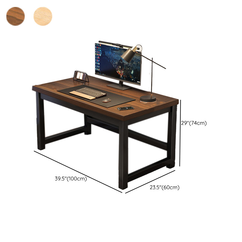 Wooden Rectangular Computer Desk Modern 29.13" Tall Gaming Desk with Steel Legs