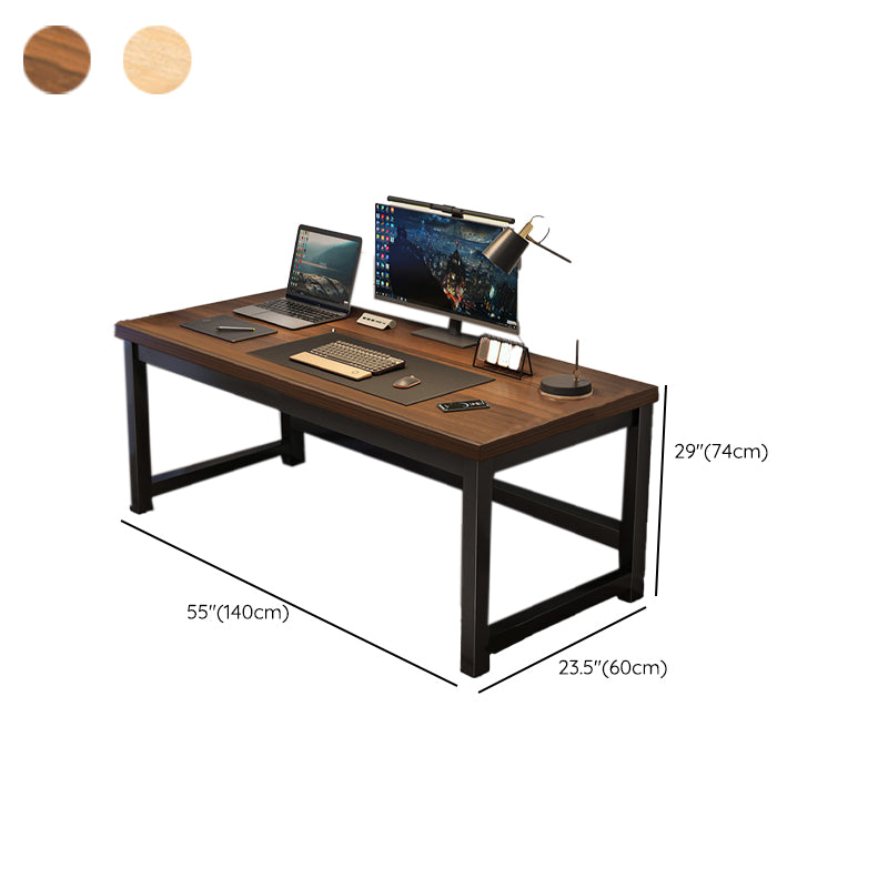 Wooden Rectangular Computer Desk Modern 29.13" Tall Gaming Desk with Steel Legs