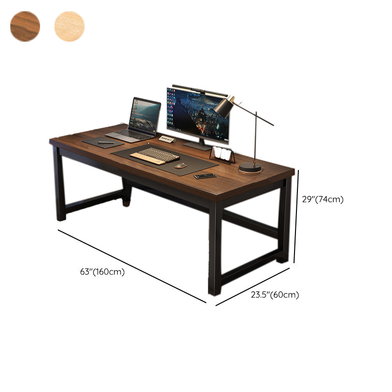 Wooden Rectangular Computer Desk Modern 29.13" Tall Gaming Desk with Steel Legs