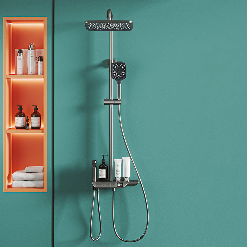 Chrome Shower System Modern Wall Mounted Shower Combo for Bathroom