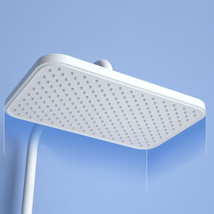 White Wall Mounted Shower Head Combo Contemporary Shower System