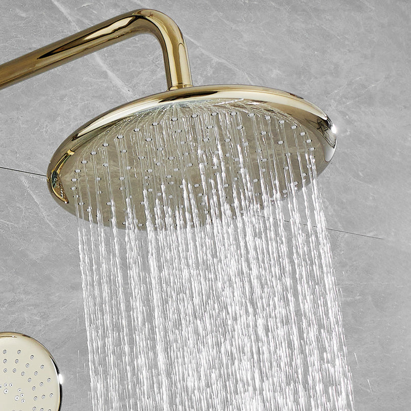 Contemporary Shower Head Combo Gold Wall Mounted Shower System