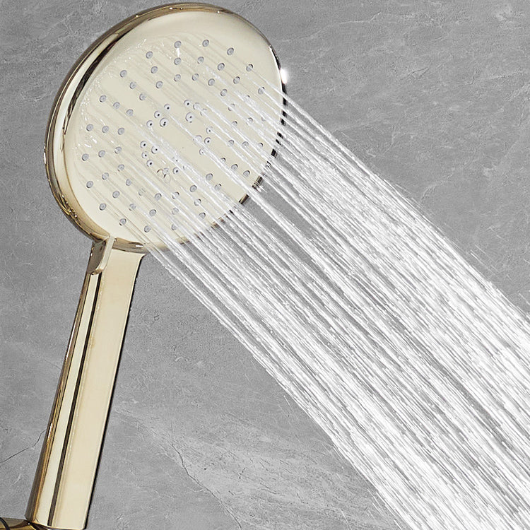 Contemporary Shower Head Combo Gold Wall Mounted Shower System