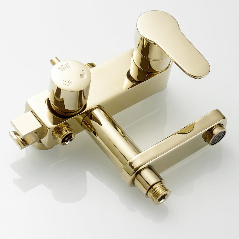 Contemporary Shower Head Combo Gold Wall Mounted Shower System