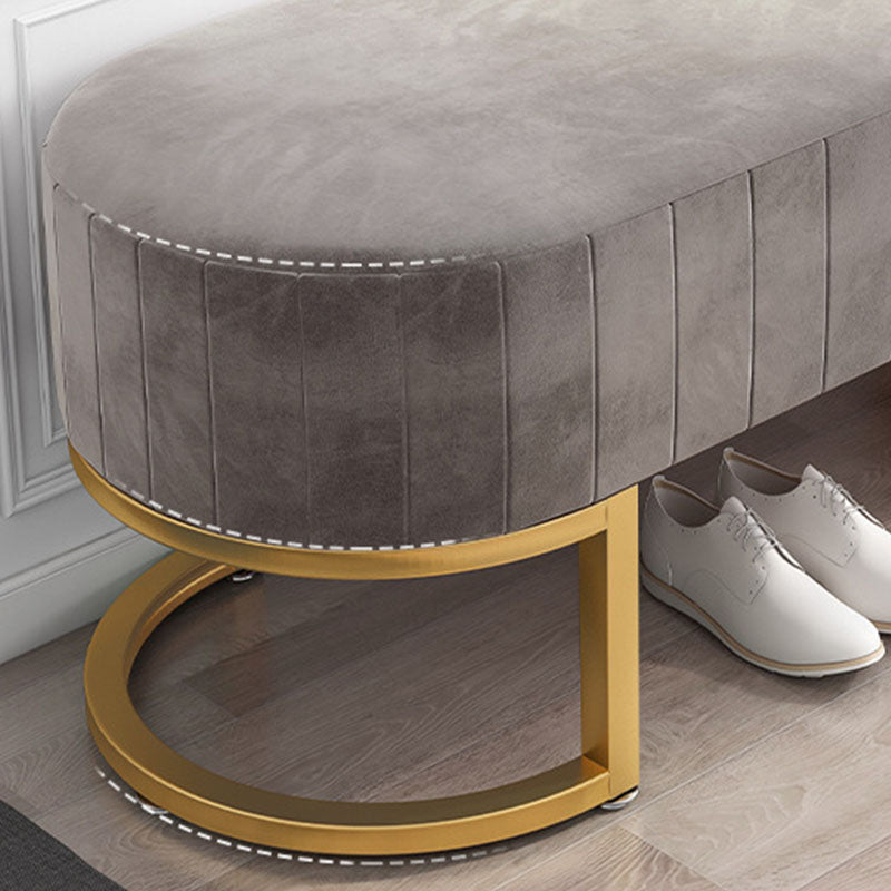 Modern Style Seating Bench Glam Upholstered Bench with Gold Legs