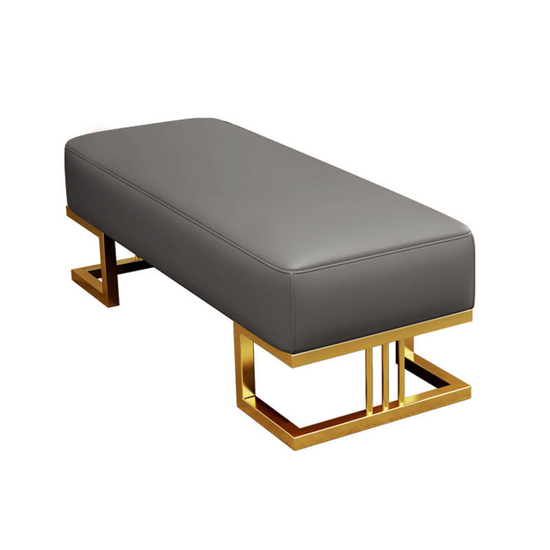 Glam Entryway Bench Cushioned Rectangle Metal Seating Bench , 18 inch Width