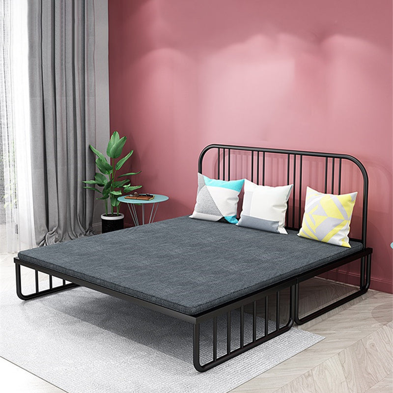 Metal Open Frame Daybed with Mattress Contemporary Daybed in Pure Black