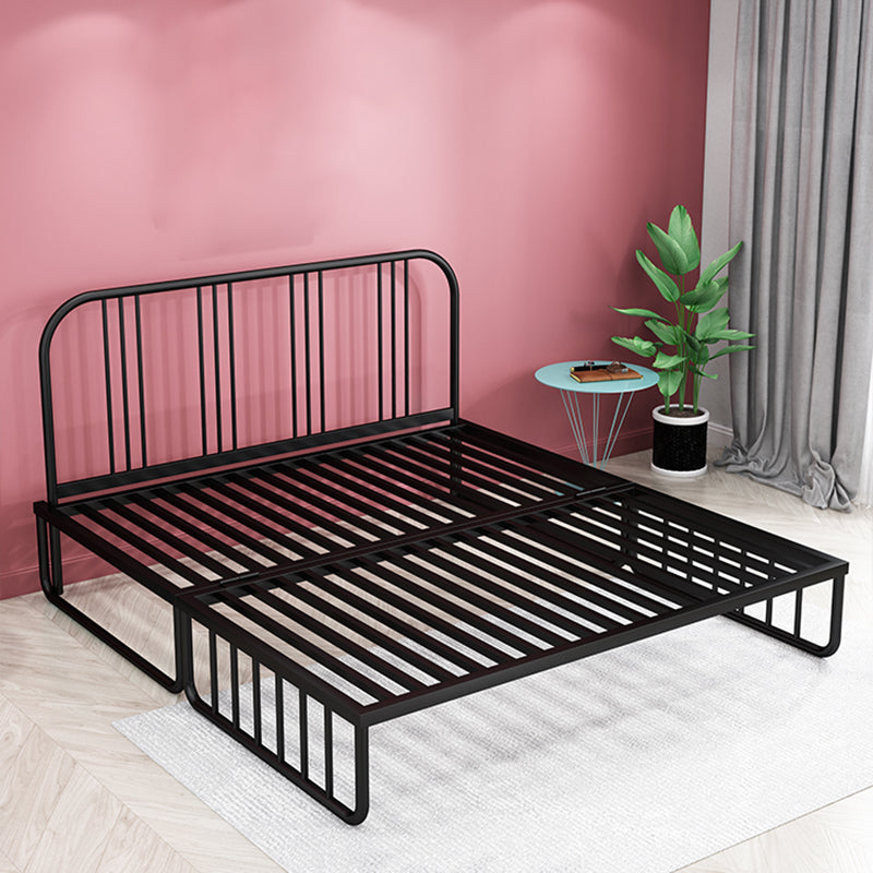 Metal Open Frame Daybed with Mattress Contemporary Daybed in Pure Black