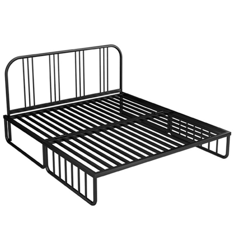 Metal Open Frame Daybed with Mattress Contemporary Daybed in Pure Black